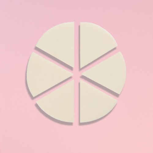 WABI Make Up Sponge Round Cut 6pcs